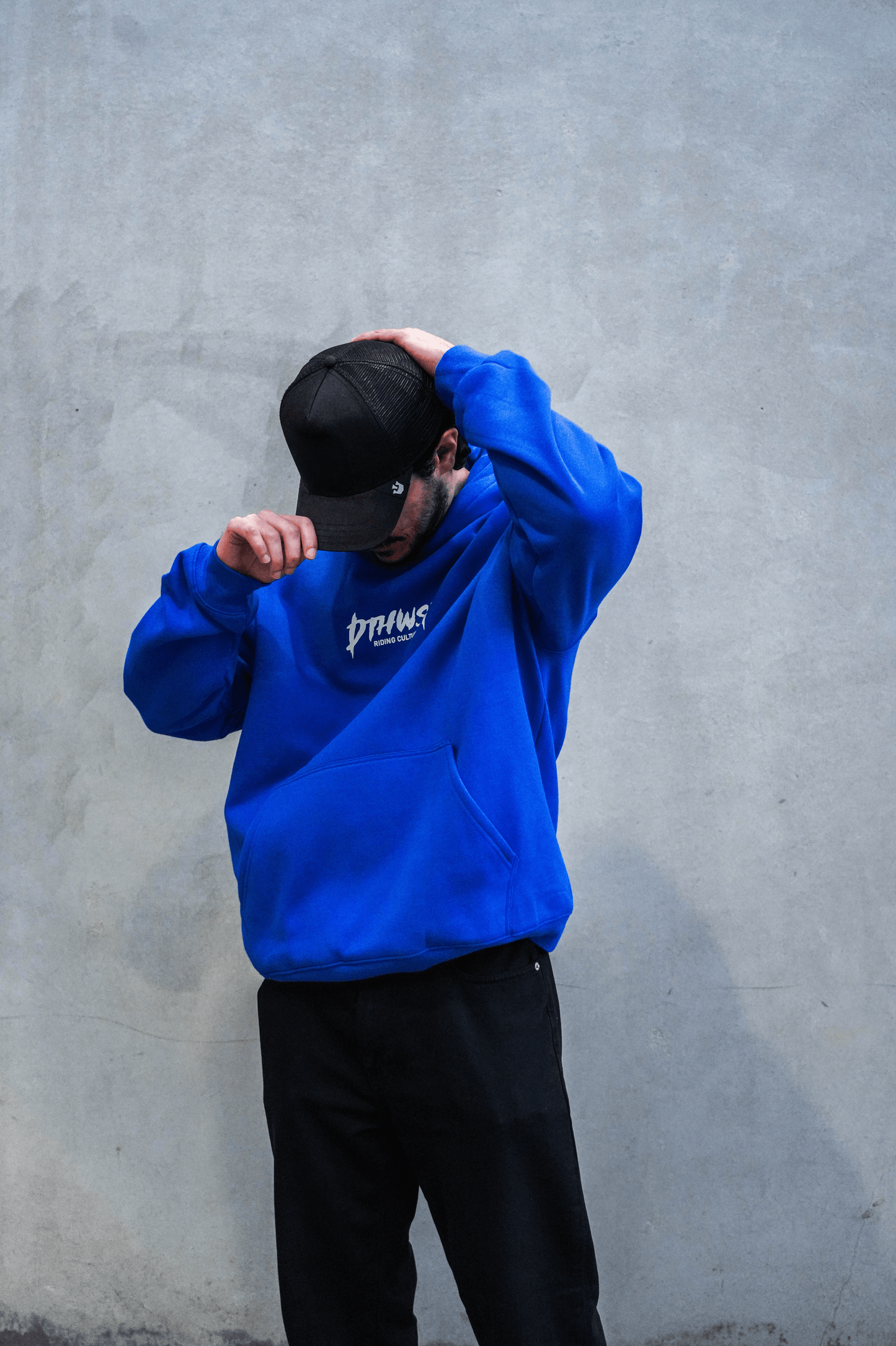 "MOTORCYCLE CLUB" HOODIE - BLUE