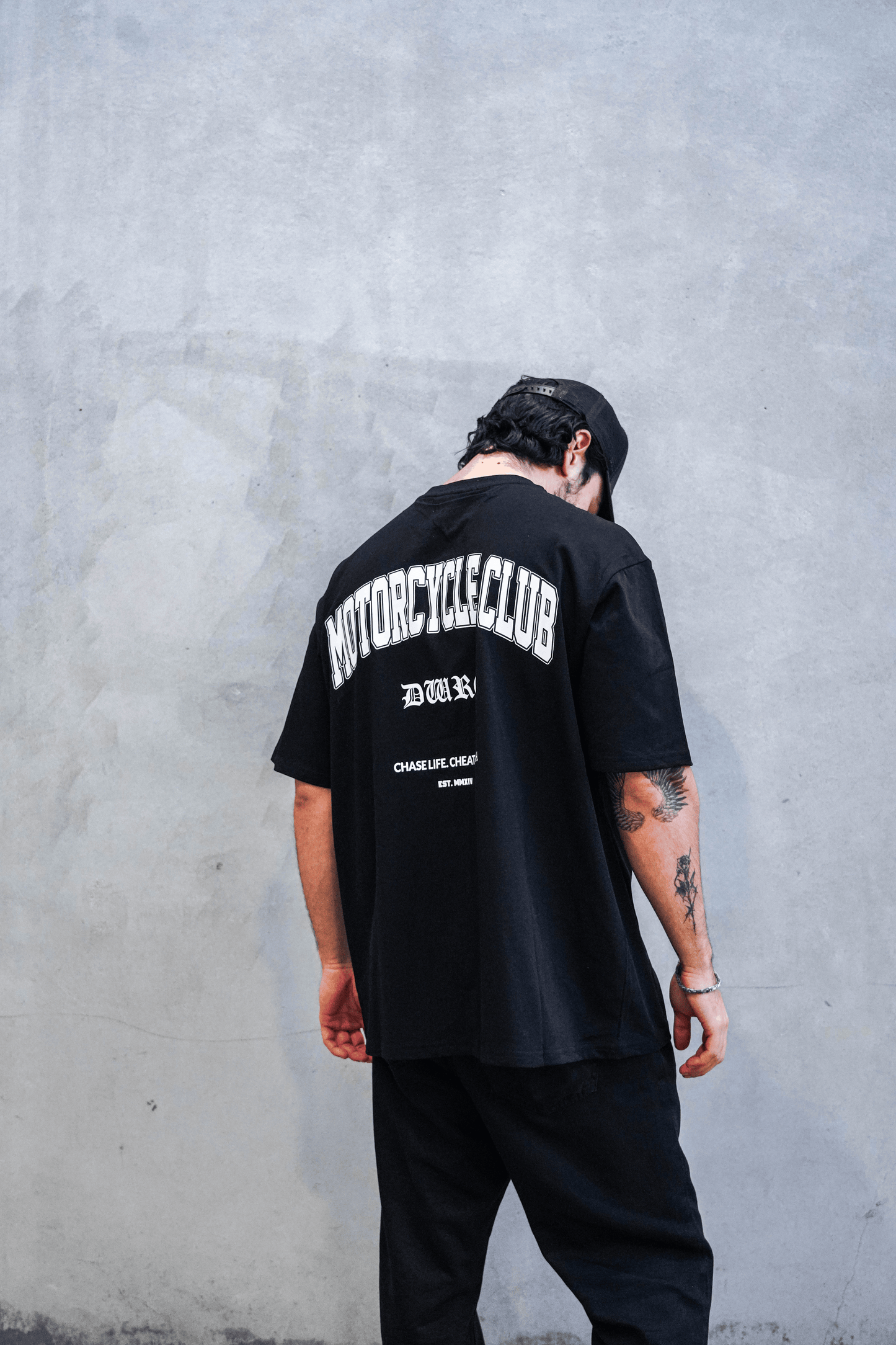 "MOTORCYCLE CLUB" T-SHIRT - BLACK