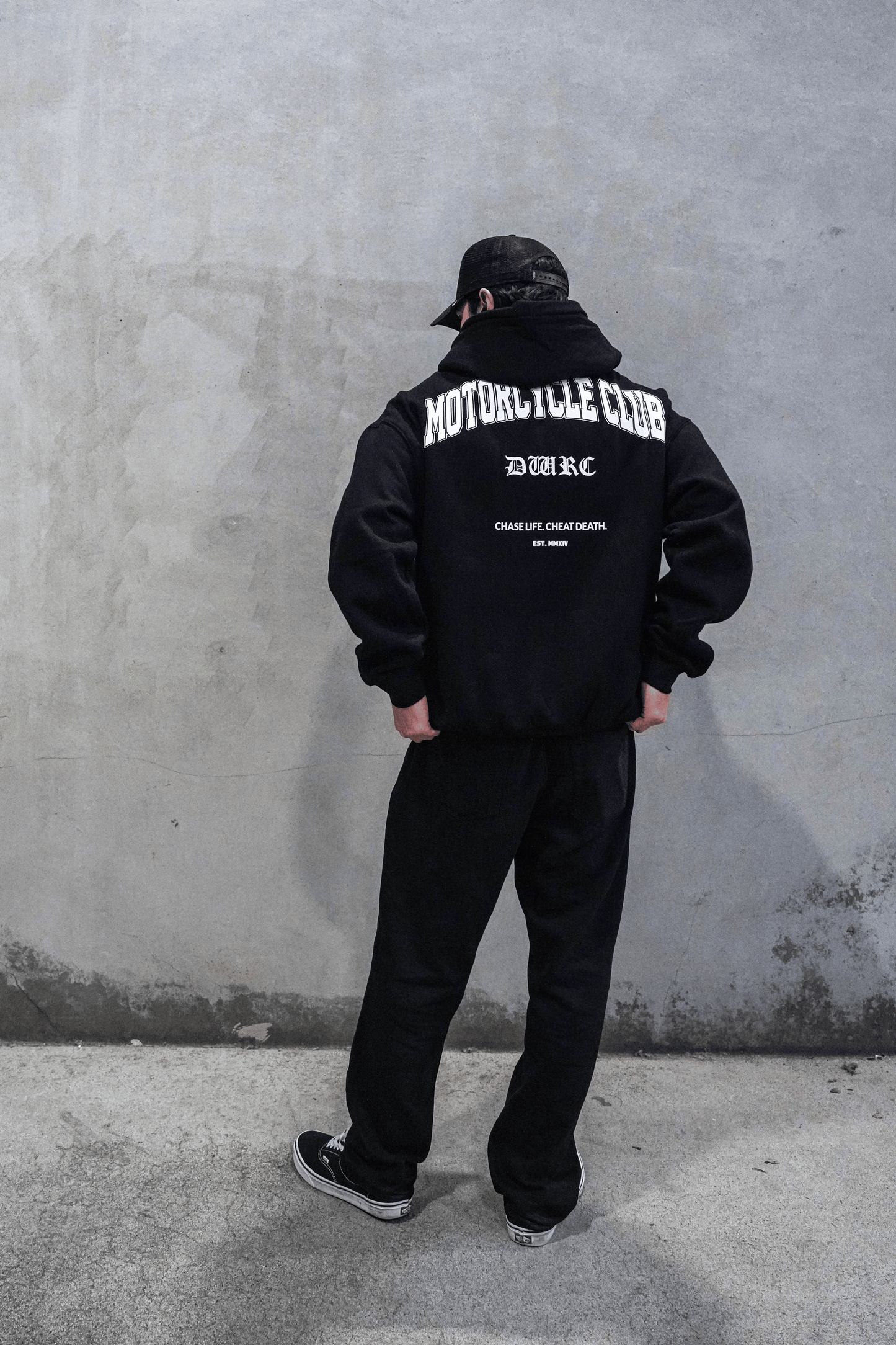 "MOTORCYCLE CLUB" HOODIE - BLACK