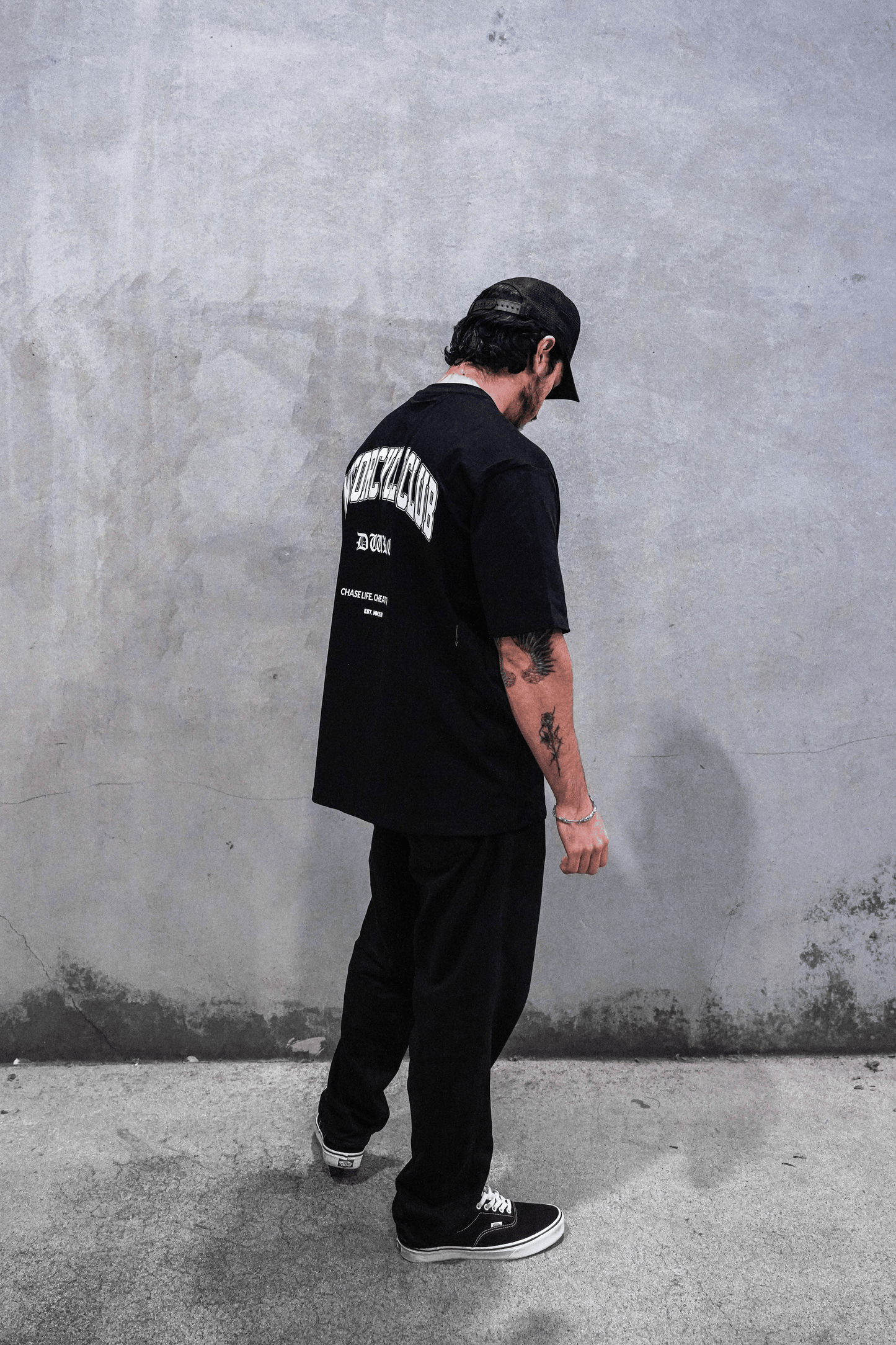 "MOTORCYCLE CLUB" T-SHIRT - BLACK