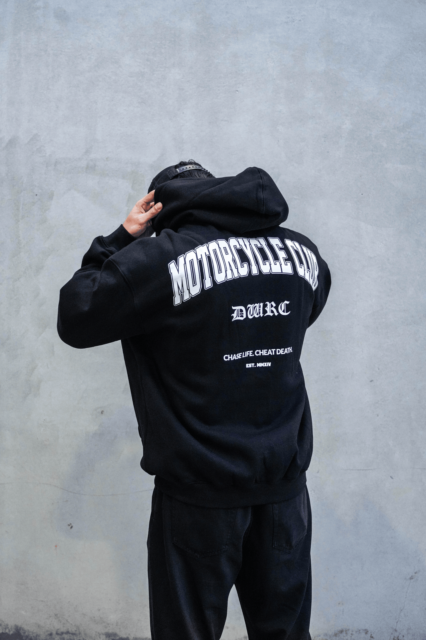 "MOTORCYCLE CLUB" HOODIE - BLACK