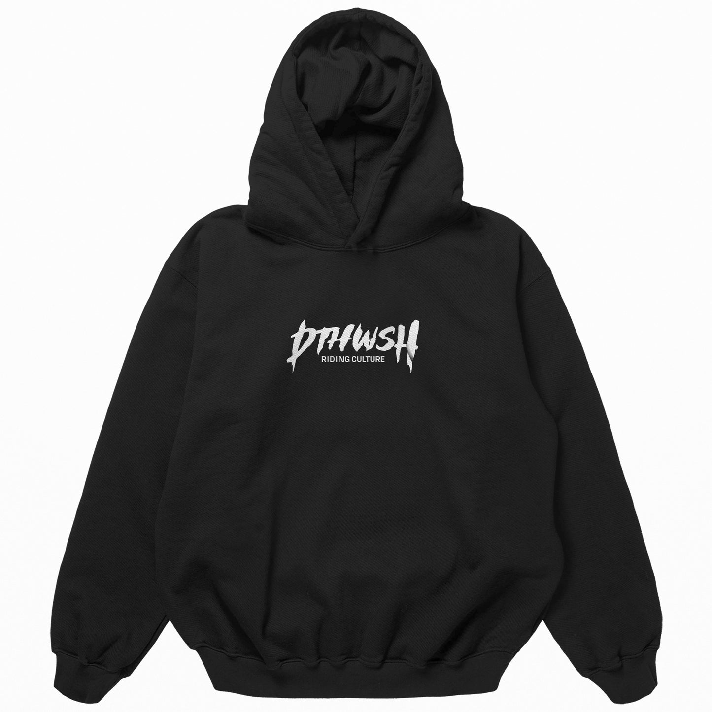 OVERSIZED "MOTORCYCLE CLUB" HOODIE - BLACK